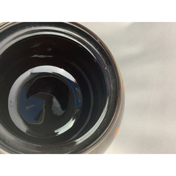 Vintage Brown Heath Ceramics Teapot Made in England Gold Trim Painted Design - Picture 9 of 12